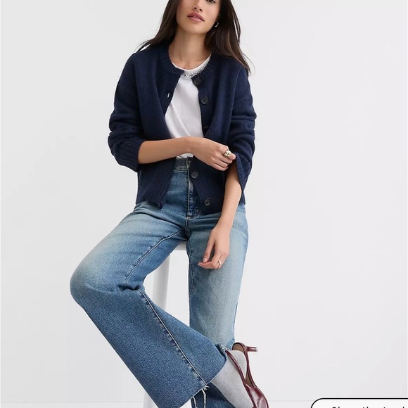 LOFT Navy Button-Up Cardigan - Picture 5 of 12